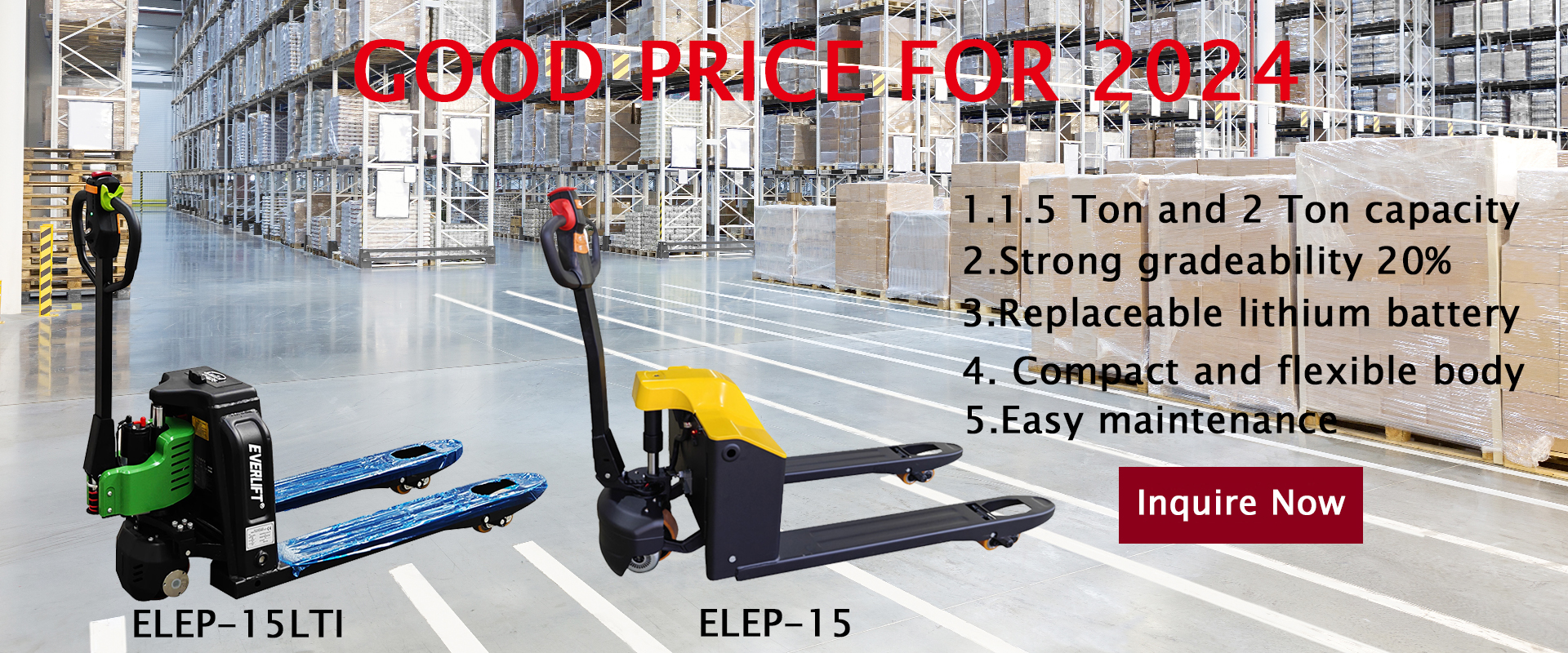 Good News！High Quality, Competitive Price for Electric Pallet Truck