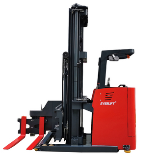 Everlift 1Ton 1.5 Ton Three Ways Narrow Aisle Electric Forklift Stacker 3m-12m Triplex Mast with Lithium Battery