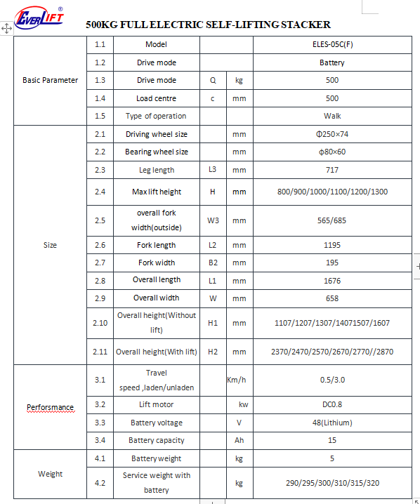 500自提升全电动